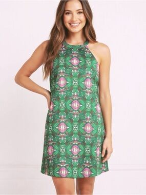 Buddy Love Green Pink Tropical Halter Mini Dress – Size Medium NWT